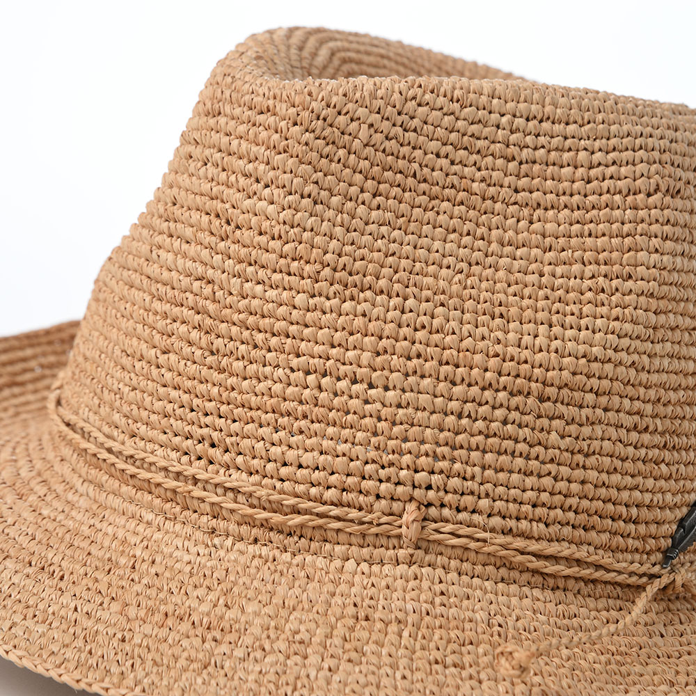 STETSONステットソンクリーム色 ウールハット 編み込みストラップ STETSON(ステットソン) 細編みラフィア中折れ帽 SE804 春夏
