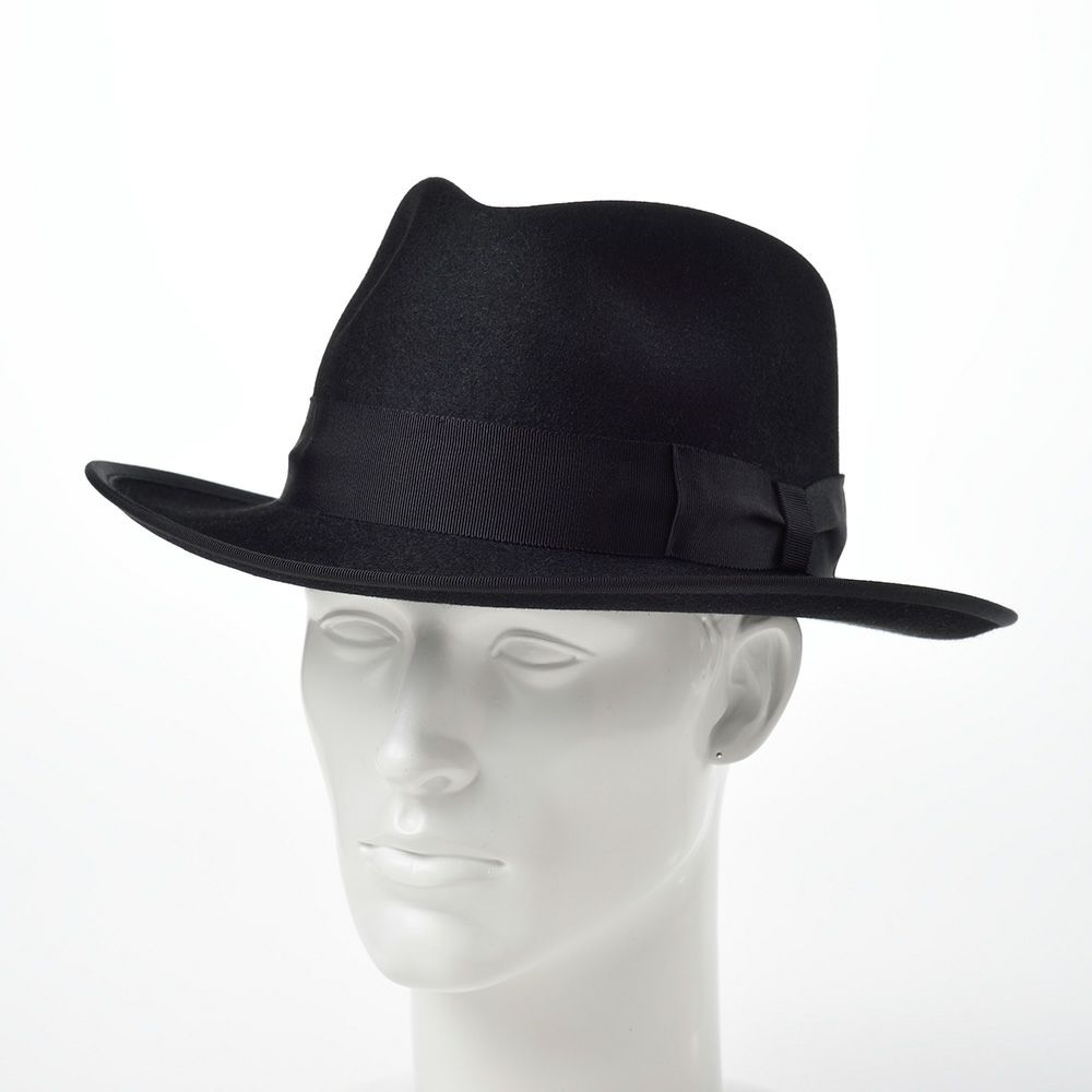 STETSON 飾り羽付き ウールフェルトハット センターデント 撥水