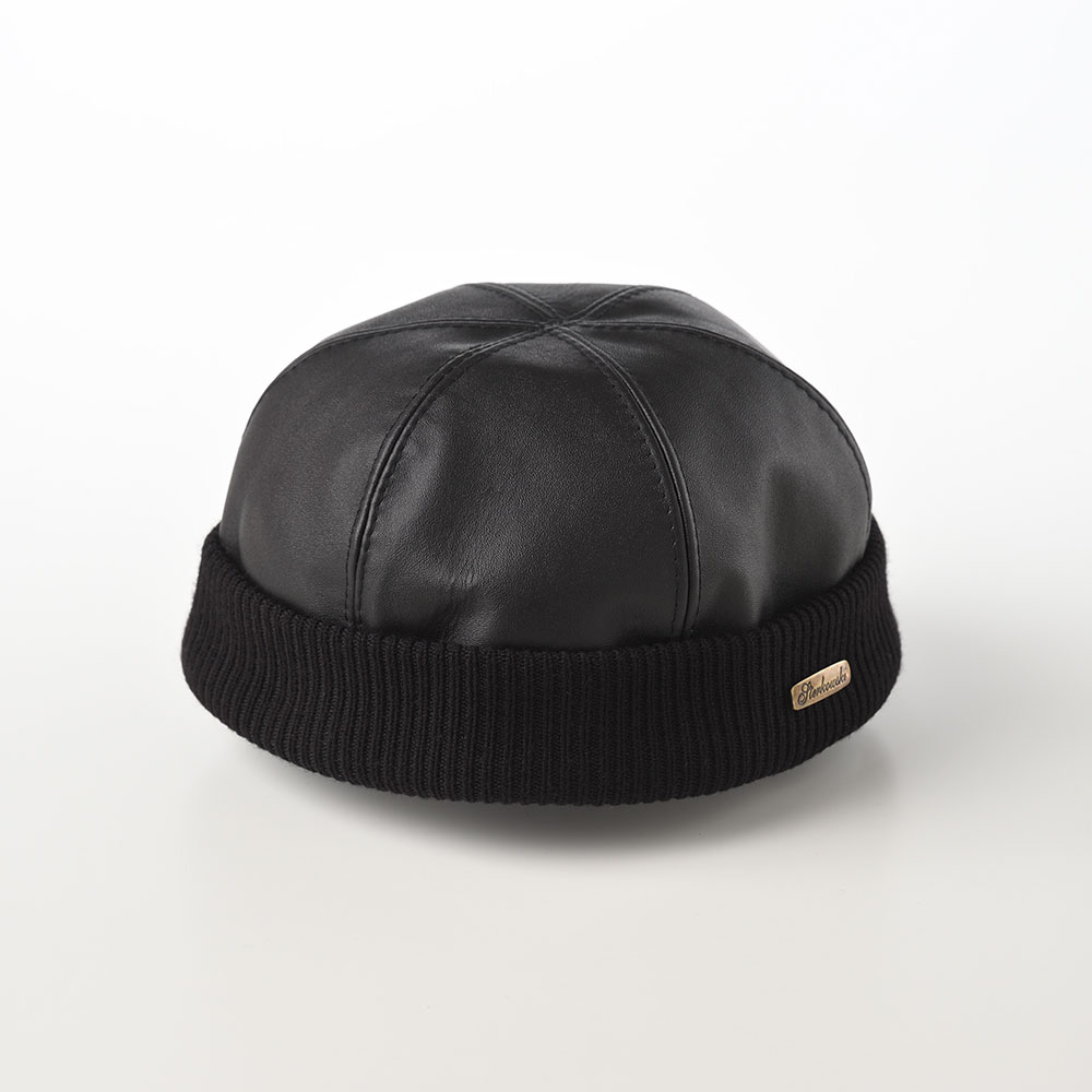 ロールキャップ 本革 ビーニー レザーキャップ メンズ レディース 秋 冬 Sterkowski Leather beanie  cap(レザービーニーキャップ)ブラック