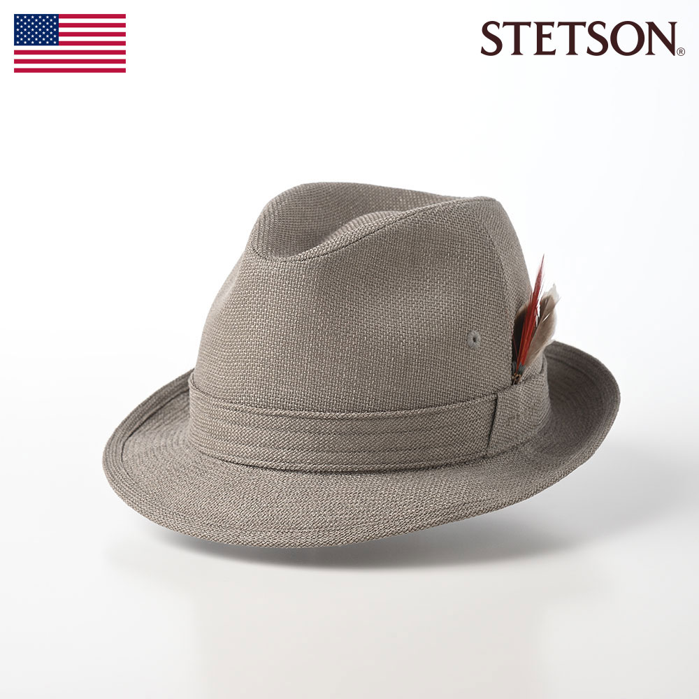 STETSON 中折れハット ソフトハット 帽子 メンズ トリルビー 春 夏 シンプル NEW LESCAUT SS（ニューレスコー SS）SE073  オリーブ 熱中症対策