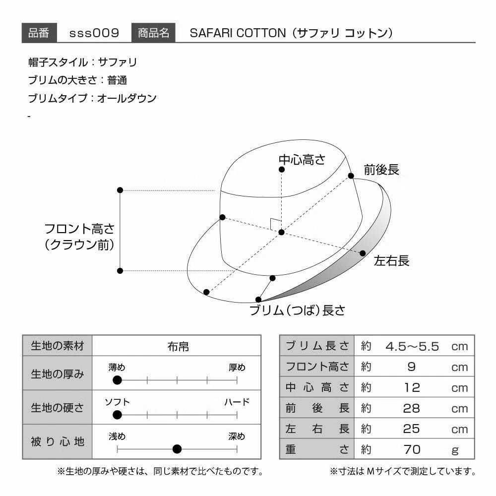 STETSON（ステットソン） メンズ サファリハット ソフト帽子 コットン