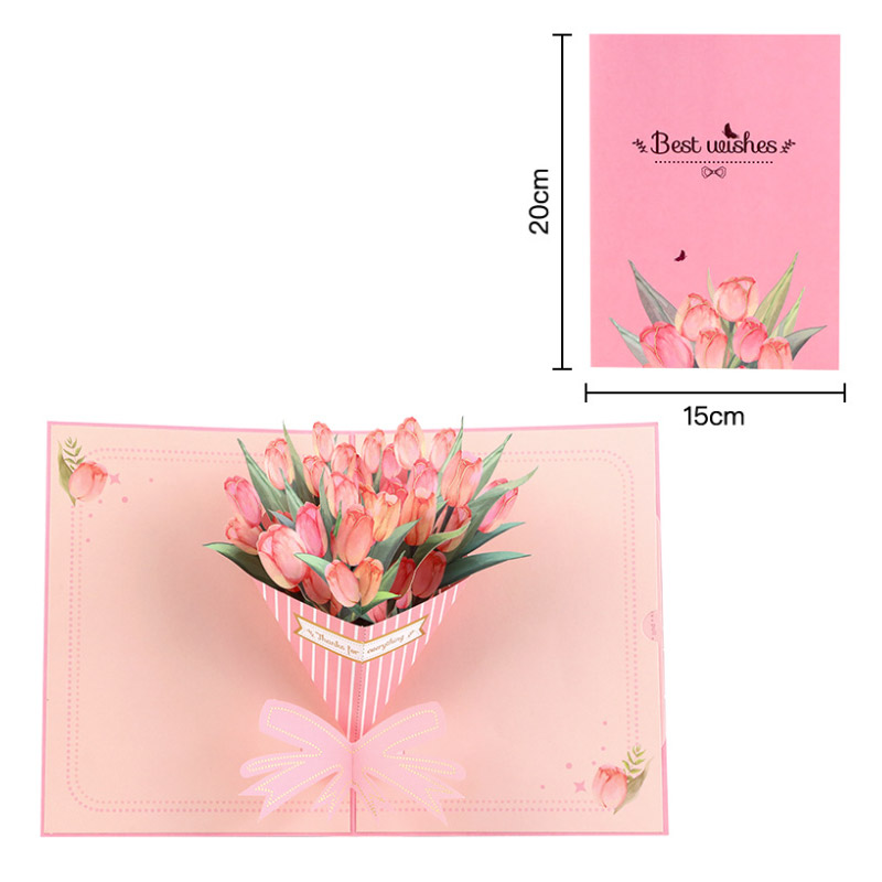 母の日 メッセージカード グリーティングカード カーネーション バースデーカード 感謝 おしゃれ 立体 花束 3D 手作り かわいい お祝い 封筒付き | ブランド登録なし | 03