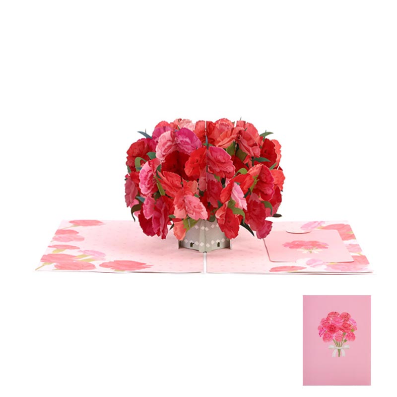 母の日 メッセージカード グリーティングカード カーネーション バースデーカード 感謝 おしゃれ 立体 花束 3D 手作り かわいい お祝い 封筒付き | ブランド登録なし | 03