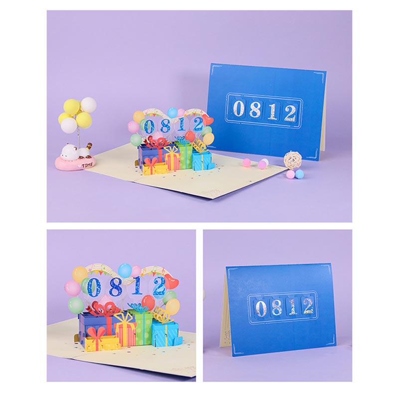 バースデーカード おしゃれ オリジナル 数字 立体 誕生日カード 3D 手作り メッセージカード かわいい お祝い 封筒付き グリーティングカード レター カード｜homeselect｜02