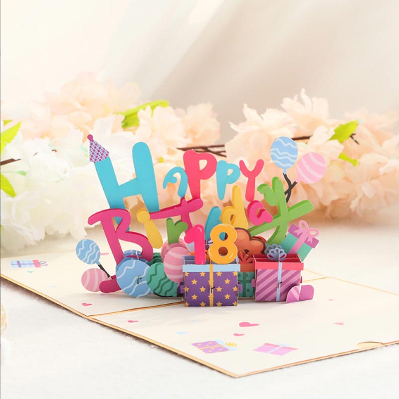 バースデーカード おしゃれ オリジナル 数字 立体 誕生日カード 3D 手作り メッセージカード かわいい お祝い 封筒付き グリーティングカード レター カード | ブランド登録なし | 03