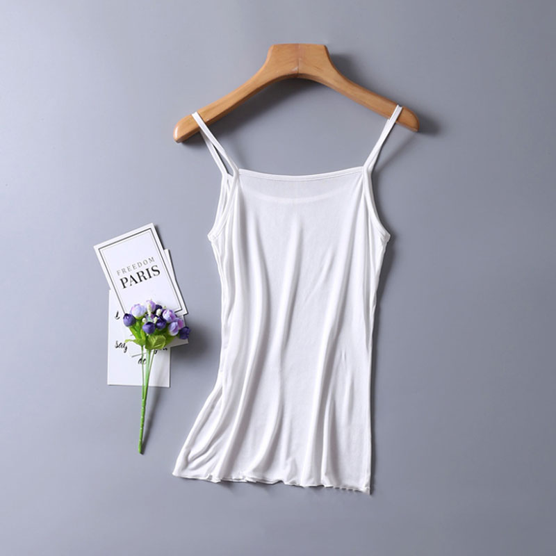 シルクキャミソール インナー ランジェリー 下着 通気性 夏用 涼しい 高品質 肌に優しい ノンワイヤー 白 ショット ルームウェア  夏 春 秋 | ブランド登録なし | 04