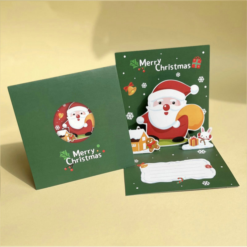 クリスマスカード 3D 立体 メッセージカード クリスマス ツリー サンタトナカイ かわいい 封筒付き グリーティングカード レター カード | ブランド登録なし | 02