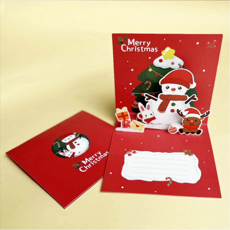 ★オーダー受付中★クリスマスカード3枚セット①★グリーティングカード★ダイカット クリスマスカード 3D 立体 メッセージカード クリスマス ツリー サンタ