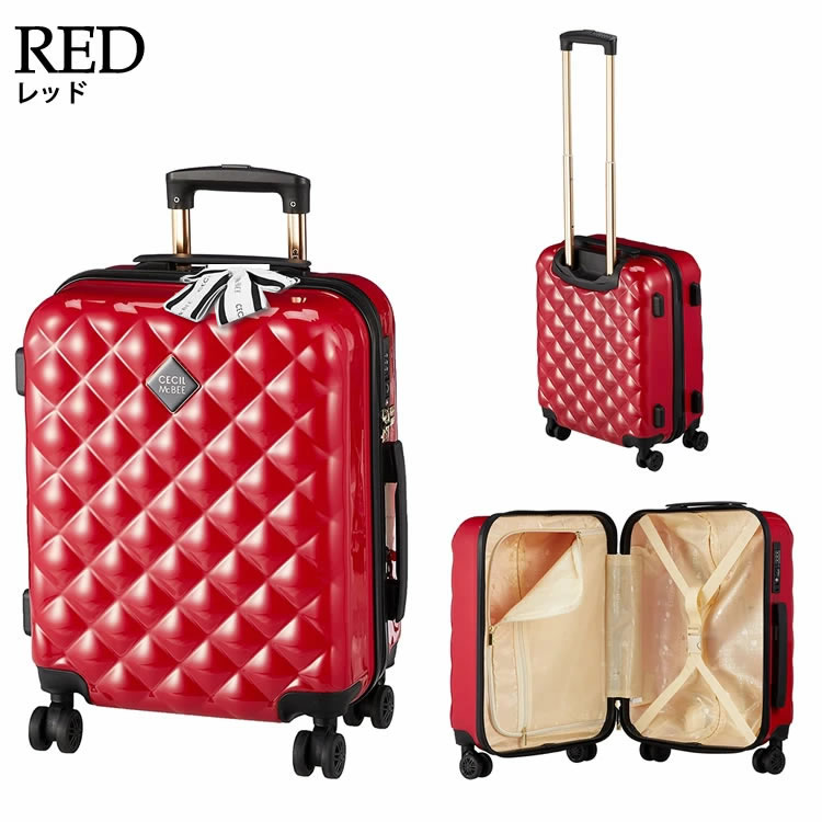(スーツケース)CECIL McBEE(セシルマクビー) キルト風キャリーケース Sサイズ 35L 機内持ち込み可 キャリーバッグ CM12-4-00021(ラッピング不可)