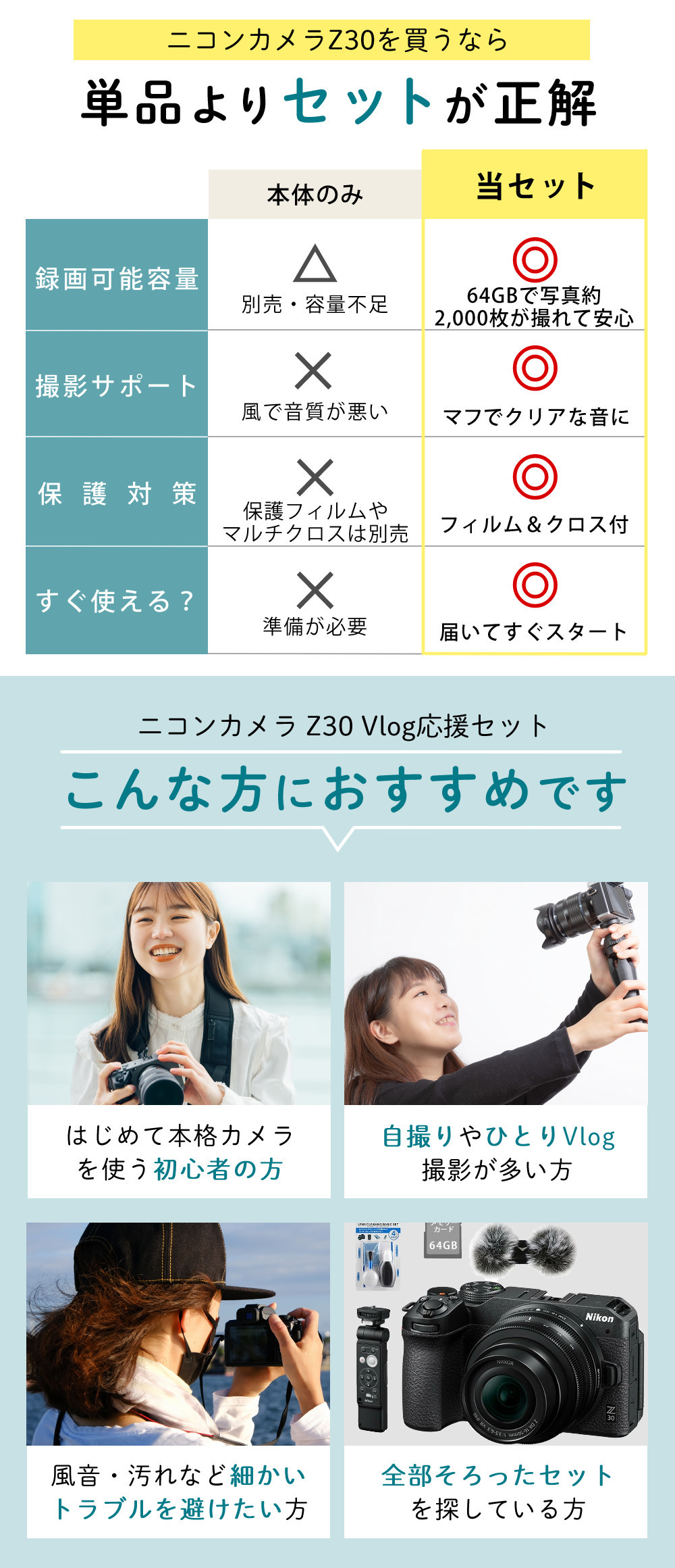 ニコン（Nikon） （6点セット)Nikon ミラーレスカメラ Z30 ダブル