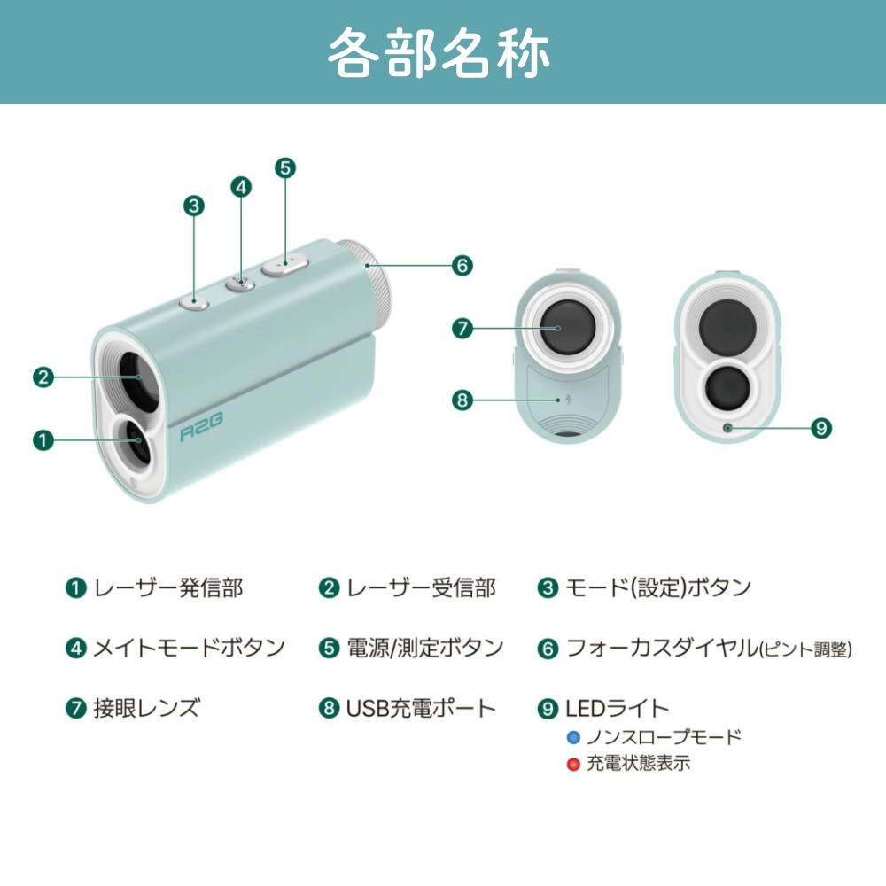 R2G レーザー距離計 MATE MiNi OLED ソフトメロン 3点間計測 2カラー