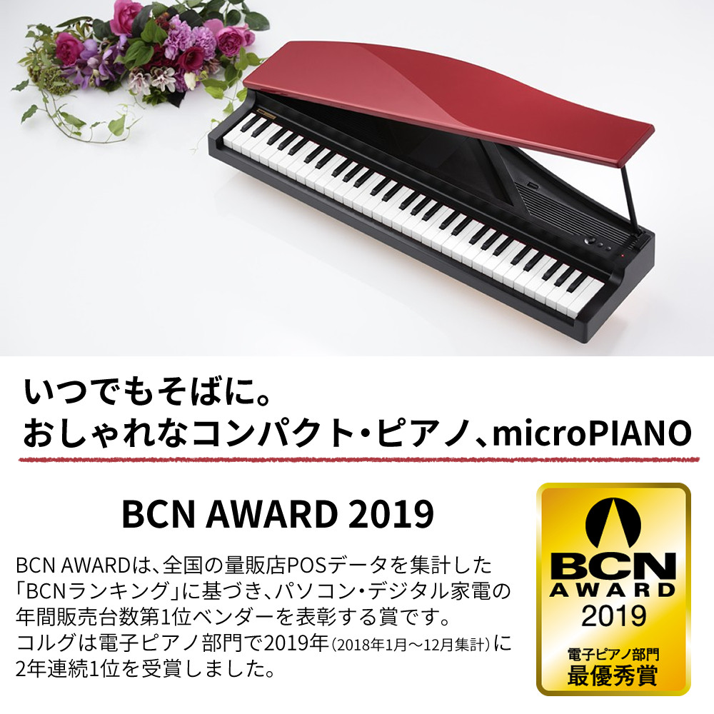 KORG（コルグ） 電子ピアノ マイクロピアノ ブラック レッド