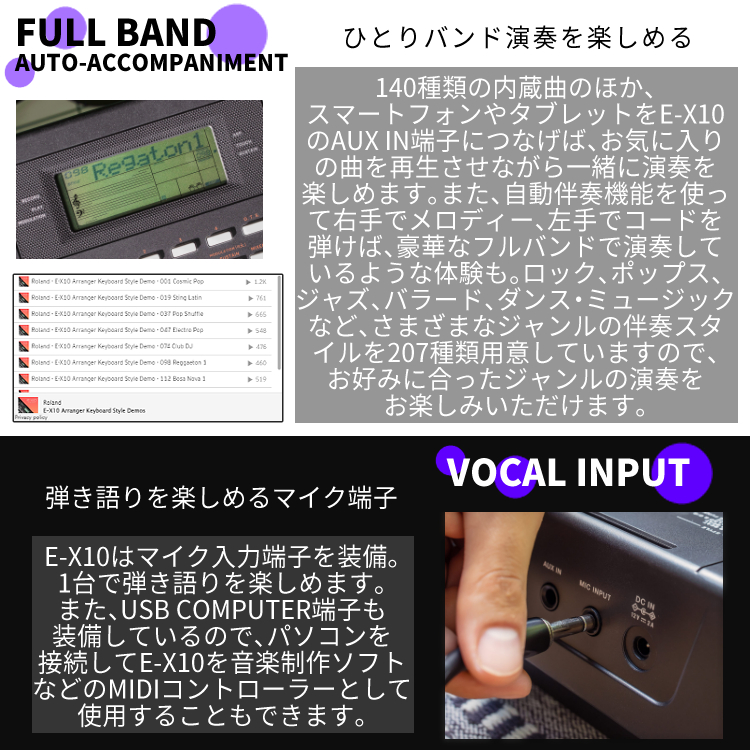 Roland (ローランド) E-X10 Arranger Keyboard キーボード ピアノ 電子