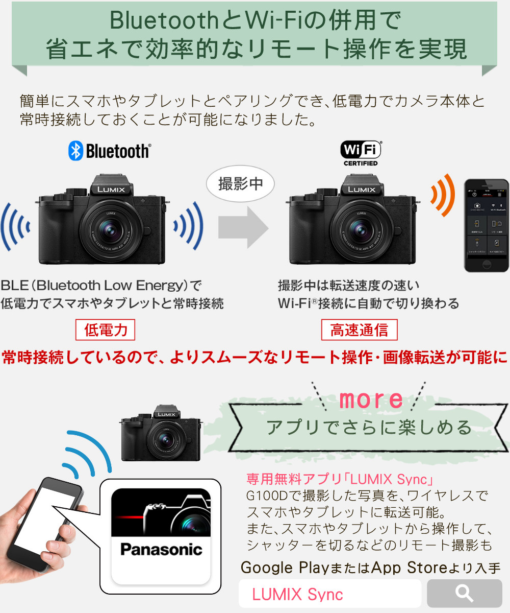 Panasonic（パナソニック） ミラーレス一眼カメラ LUMIX DC-G100DW-K