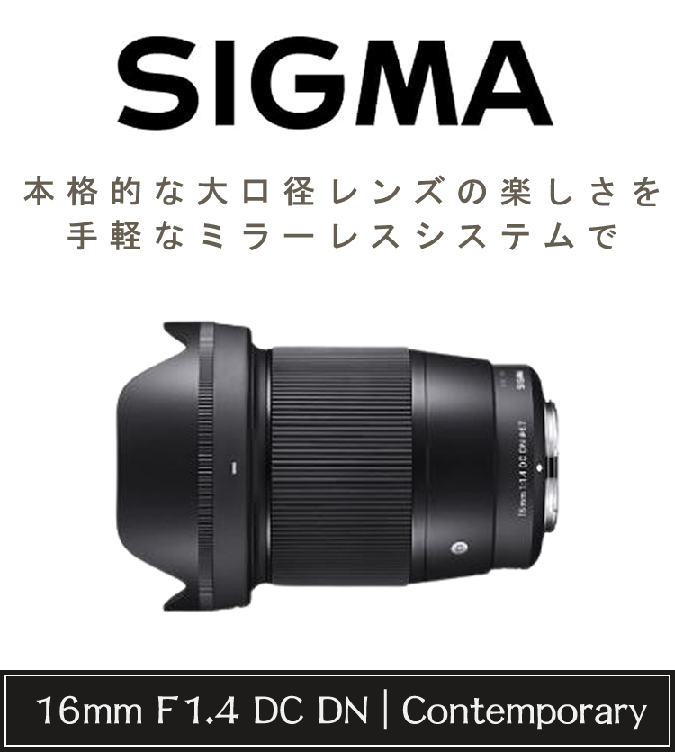 レビューでレンズキャッププレゼント）シグマ 16mm F1.4 DC DN (C