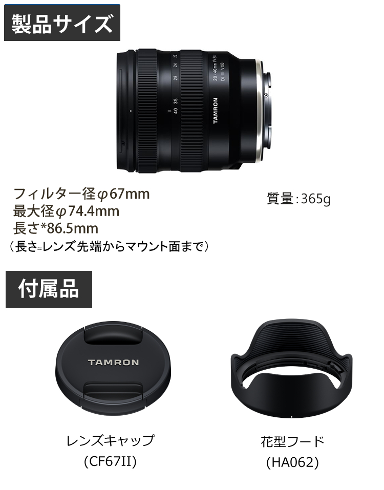 レビューでプレゼント【レンズ】タムロン 20-40mm F/2.8 Di III VXD 