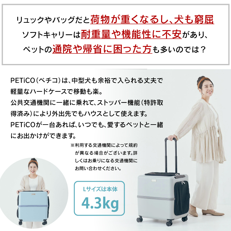 LEGEND WALKER PETiCO ペチコ ペットキャリー ブルー グレー