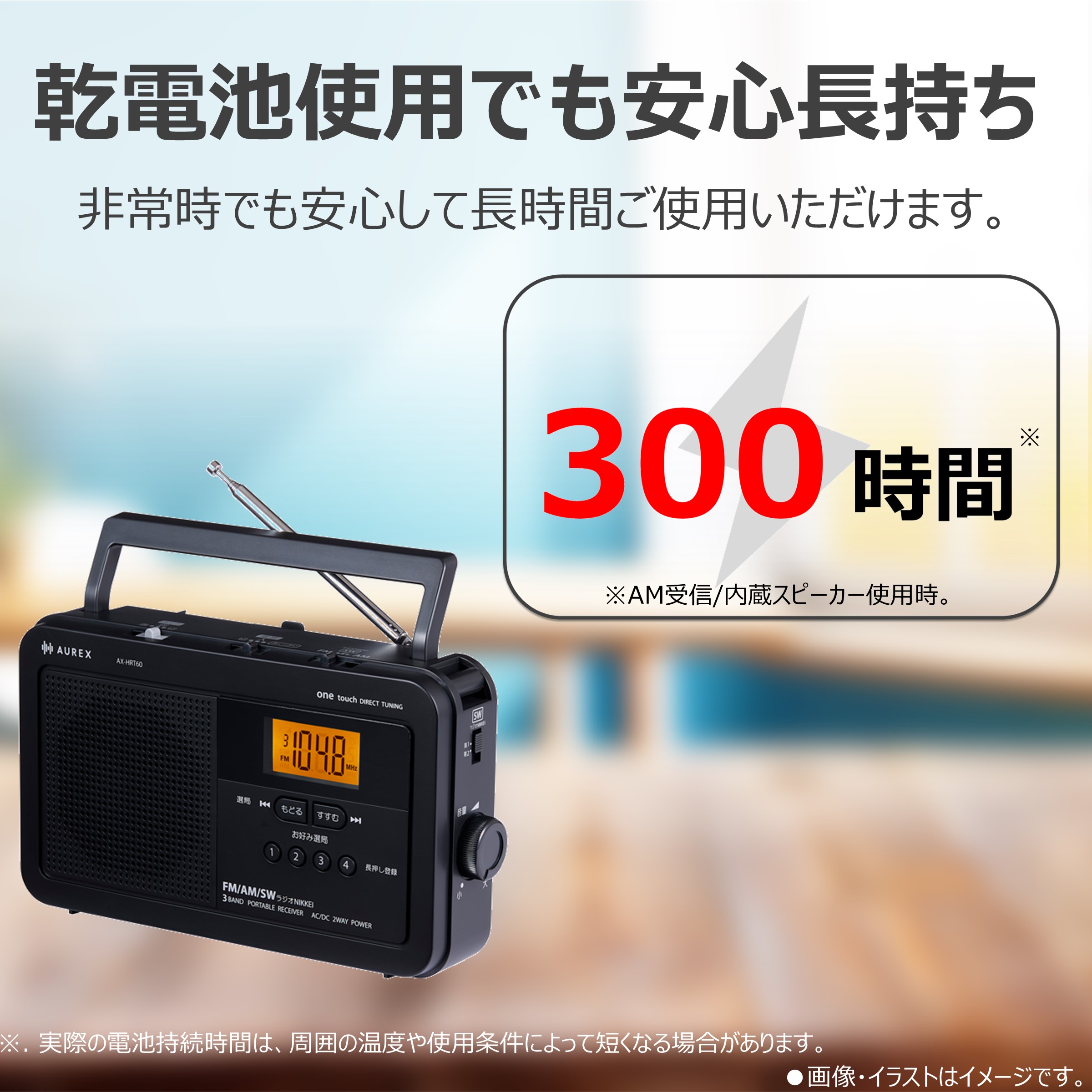 東芝 ラジオ LEDライト付き FM/AM/短波対応 AX-HRT60 防災向け TOSHIBA
