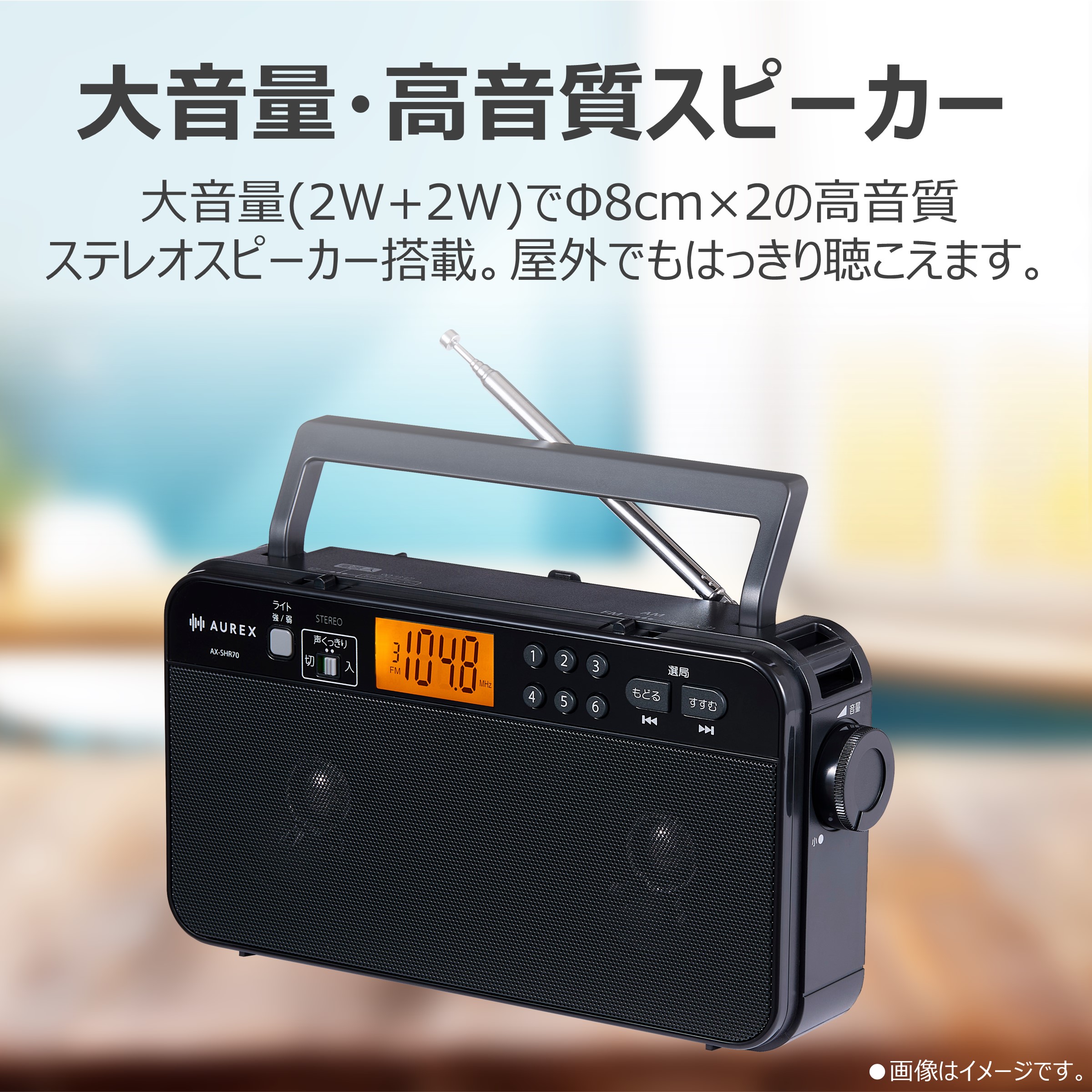 TOSHIBA（東芝） ラジオ LED付き ステレオスピーカー 声くっきり AX