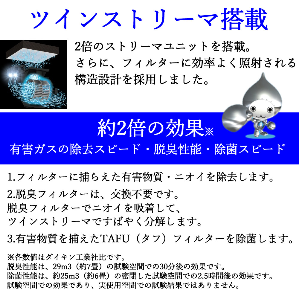 ダイキン 空気清浄機 31畳 花粉対策 加湿ストリーマ ACK70Z-W