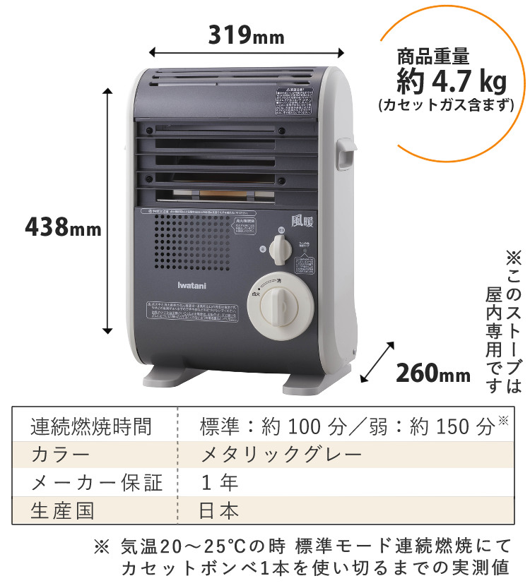 待望☆】 iwatani イワタニ カセットガスファンヒーター『風暖