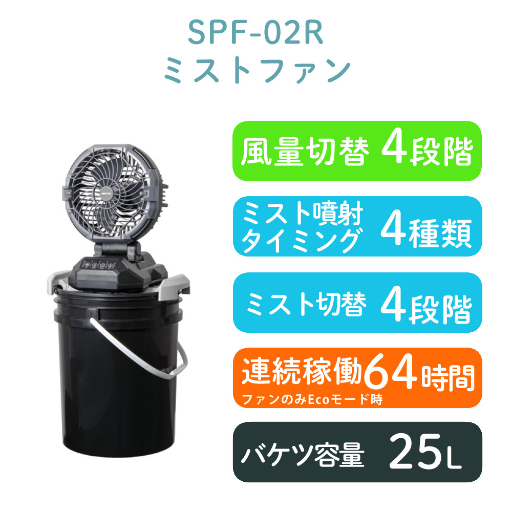 GENTOS（ジェントス） ミスト扇風機 ウォーターミストファン SPF-02R