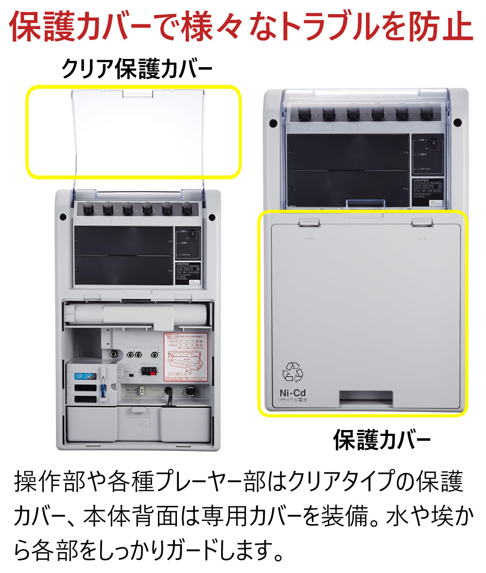 ユニペックス ワイヤレスアンプ WA-862A 800MHz帯対応 ポータブル 拡声