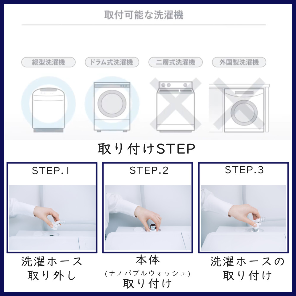 AiMY（エイミー） 洗濯アダプター ナノバブルウォッシュ AIM-MS02