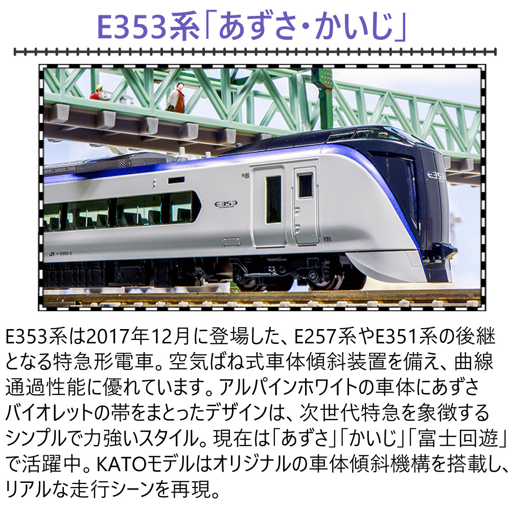 カトー 鉄道模型 Nゲージ E353系 あずさ・かいじ 4両基本セット 10