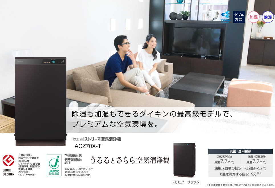 高級な ブラウン 未使用 DAIKIN 除加湿空気清浄機 うるるとさらら