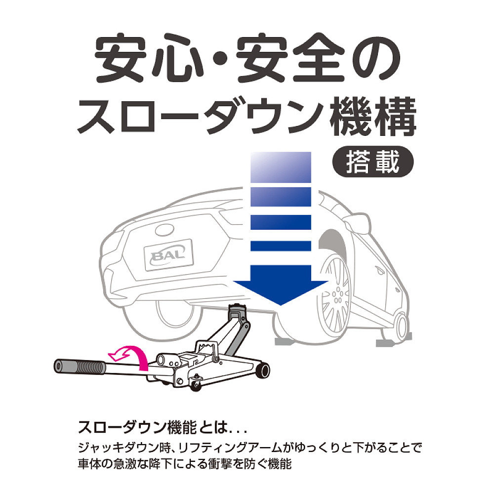 大橋産業 BAL 油圧式フロアジャッキ 2.0t 2101 スローダウン機能搭載