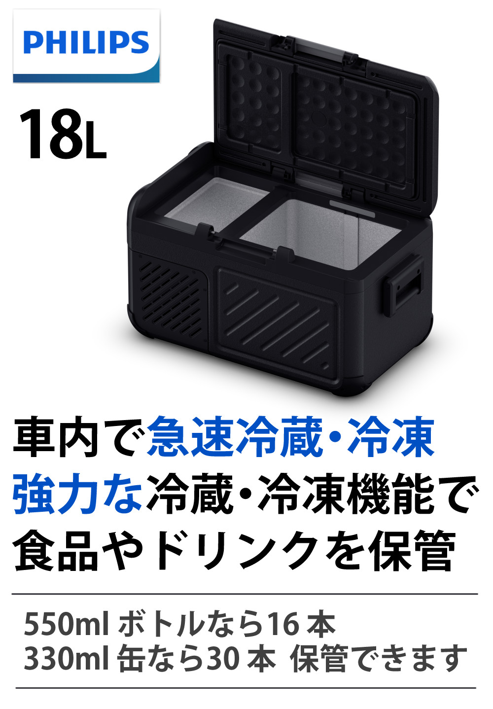 Philips（フィリップス） 車載 冷蔵庫 冷凍庫 サーマルボックス 18L