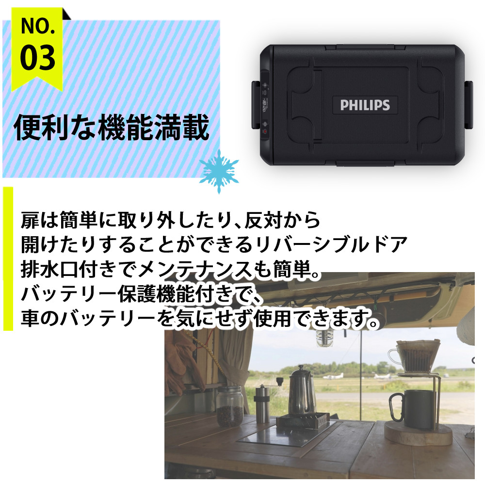 Philips（フィリップス） 車載 冷蔵庫 冷凍庫 サーマルボックス 18L