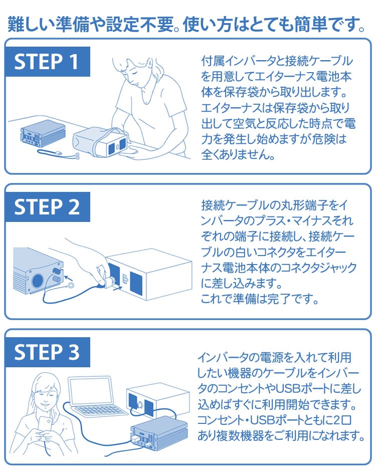 非常用電源 空気 発電地 防災 災害 グッズ 非常用 電池 エイターナス C