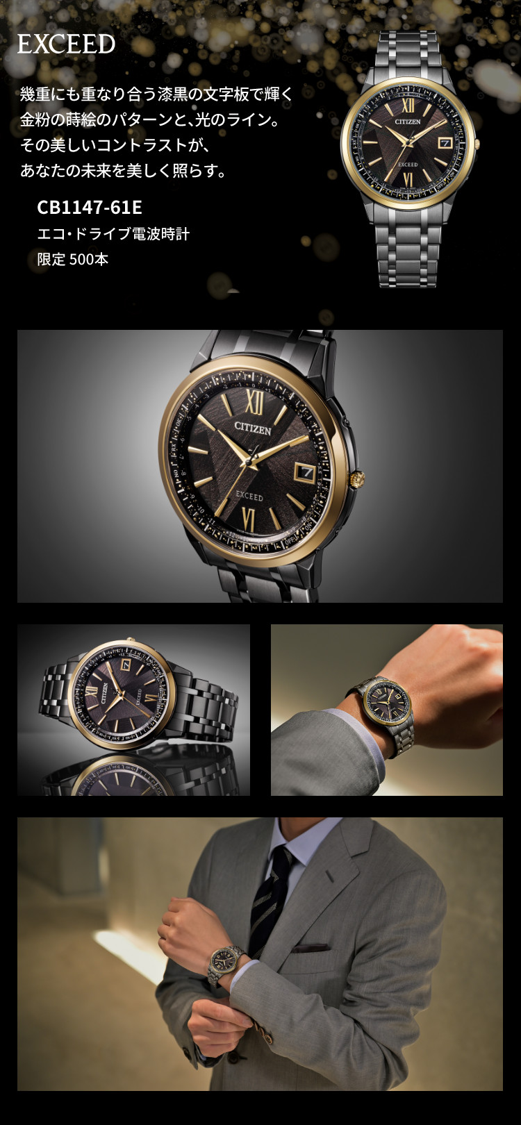EXCEED(CITIZEN) シチズン エクシード 腕時計 LIGHT in BLACK 限定