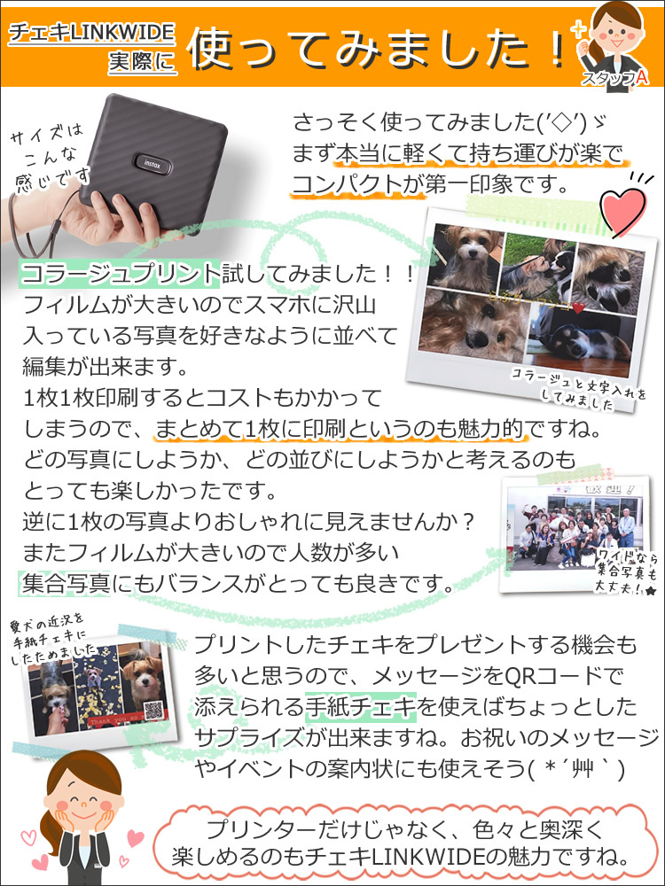 富士フイルム スマホプリンター チェキ instax Link WIDE モカグレイ