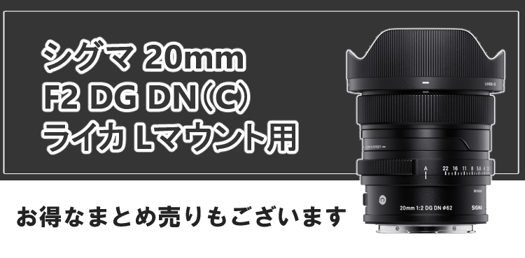 レンズ保護フィルター付 シグマ 20mm F2 DG DN (C) ソニーEマウント用 