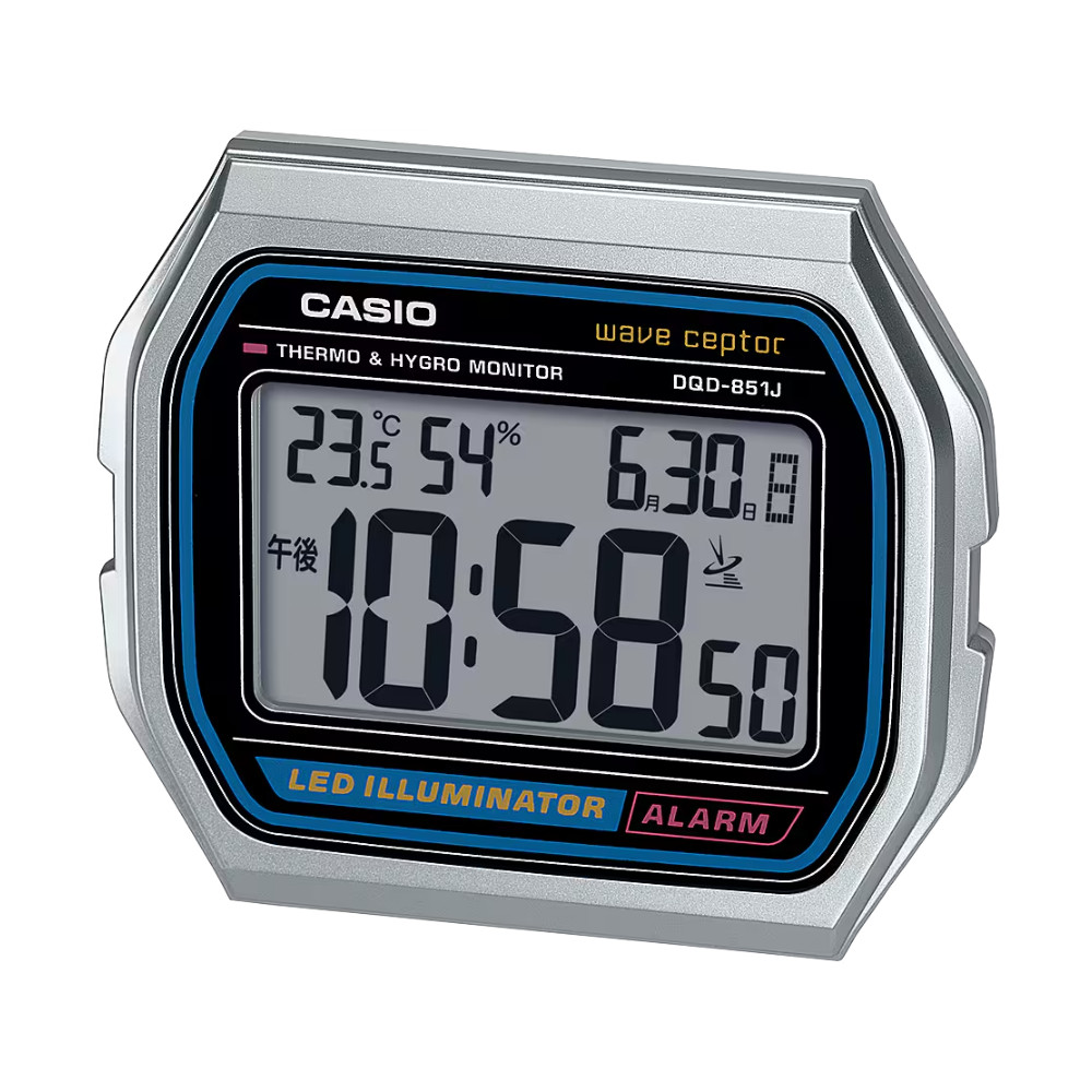 CASIO　電波デジタル置時計　目覚まし時計　シルバー　DQD-851J-8JF DQD-851J-8JF | CASIO