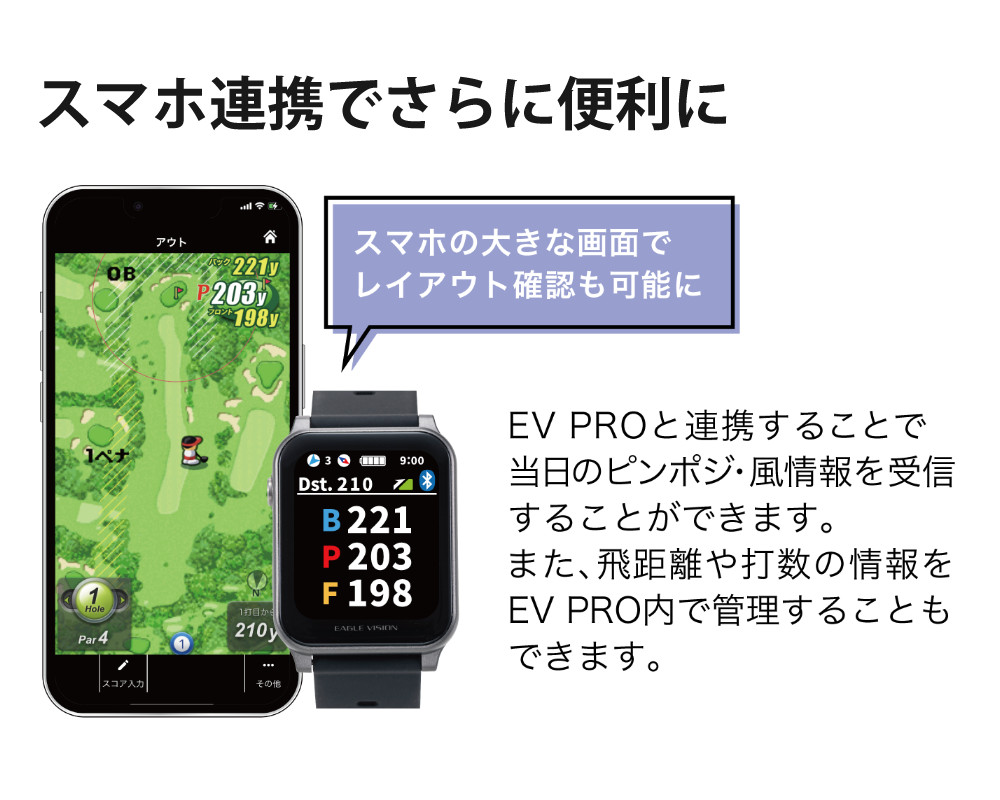EAGLE VISION 朝日ゴルフ イーグルビジョン ウォッチ AX ブラック EV