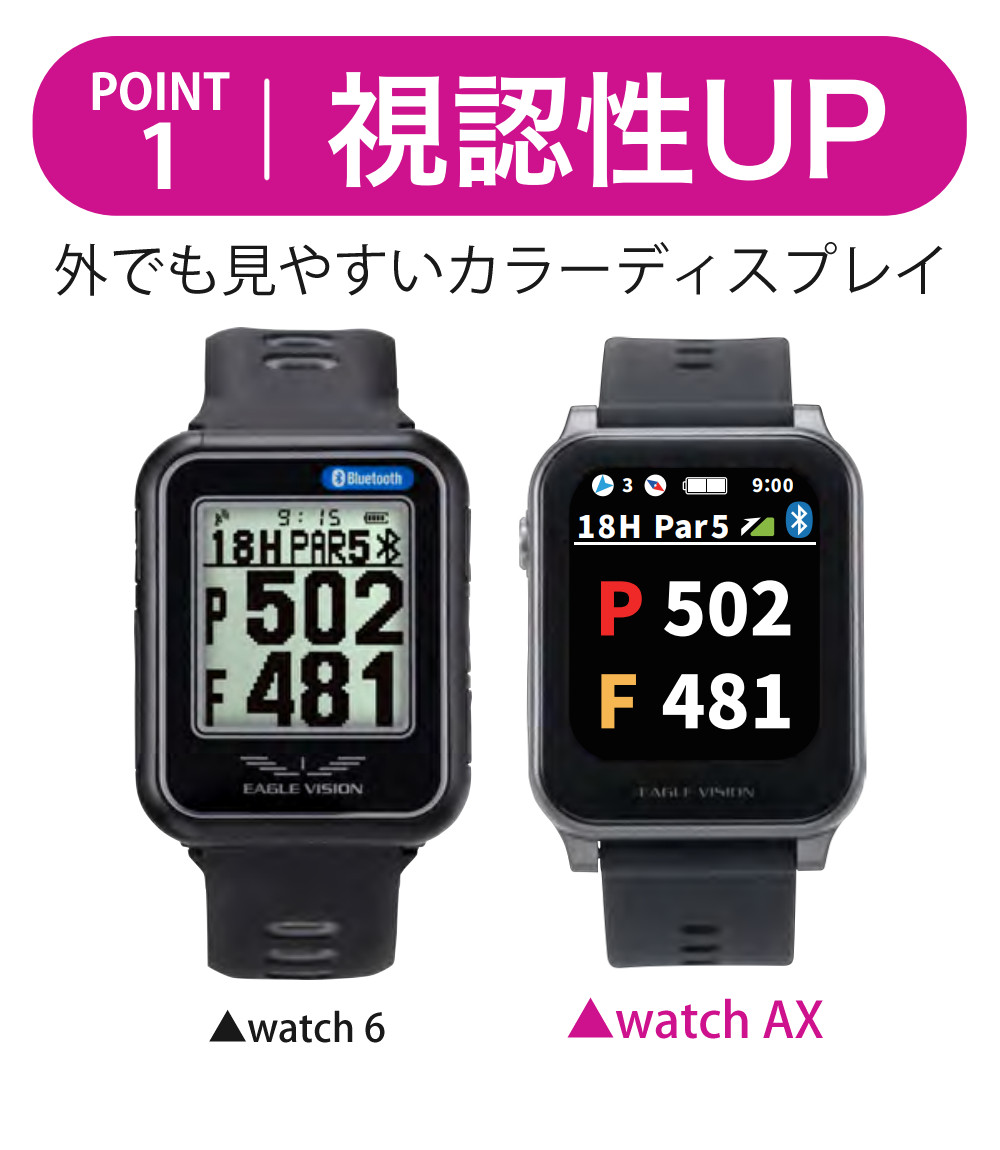 EAGLE VISION 朝日ゴルフ イーグルビジョン ウォッチ AX ブラック EV