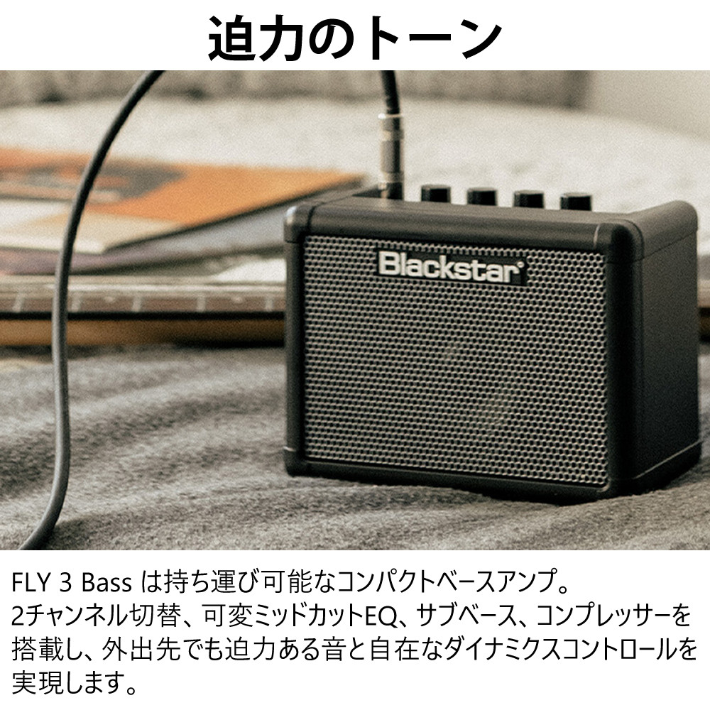 Blackstar Fly3 BASS アンプ　電源アダプター(非純正)付き Blackstar FLY3 BASS ＆ FLY パワーサプライ FLY3用電源