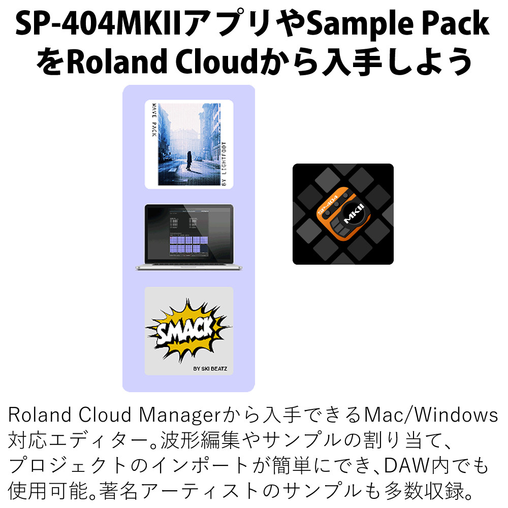 Roland SP-404SX SDカード 専用ケース 電源アダプター付属 ROLAND（ローランド）のサンプラーSP-404シリーズ専用に設計された