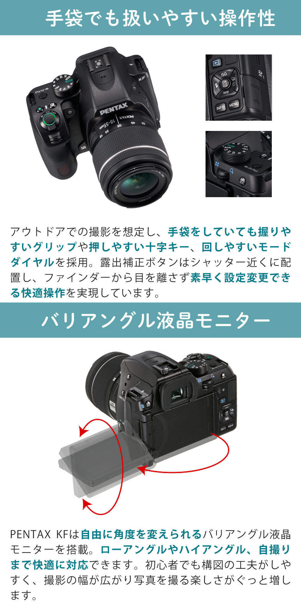 リコー（RICOH） ペンタックス 一眼レフ PENTAX KF 18-55WR レンズ