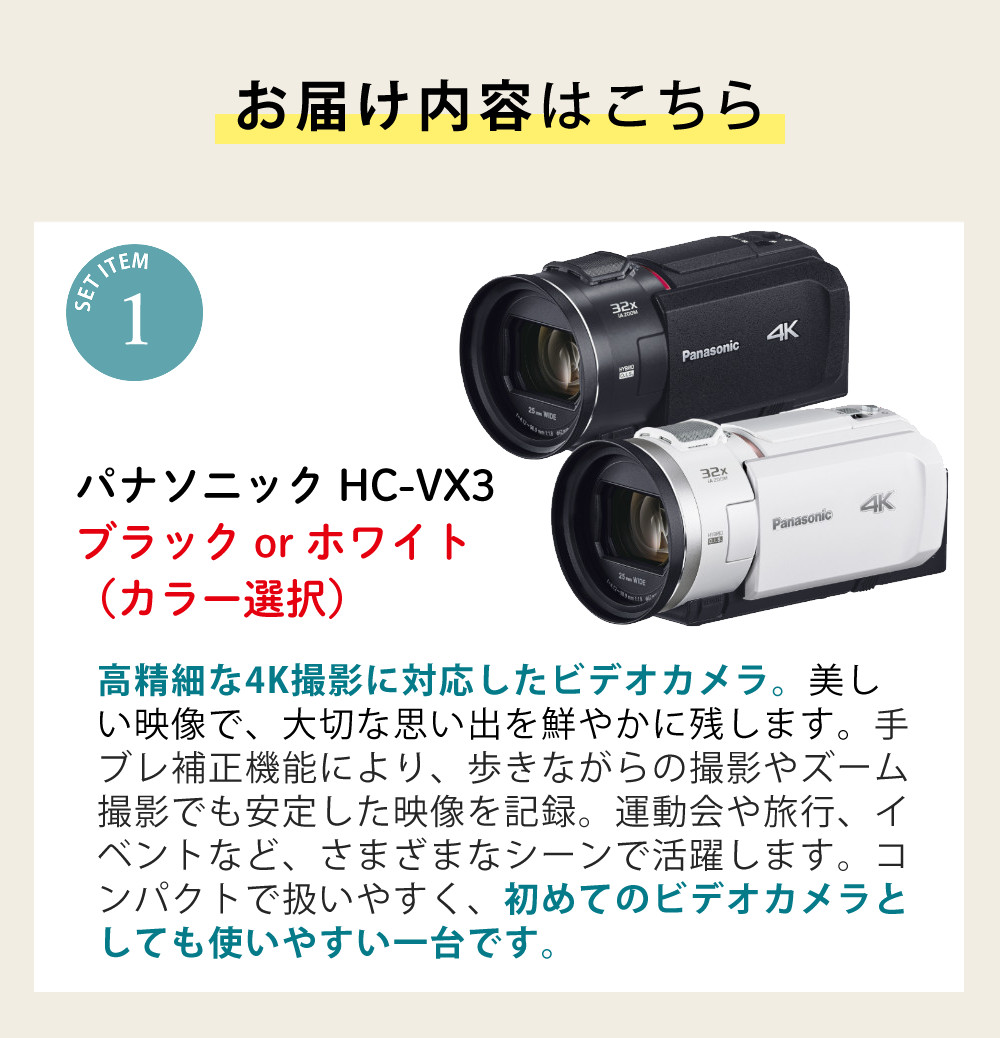 Panasonic（パナソニック） デジタル4Kビデオカメラ HC-VX3 ブラック