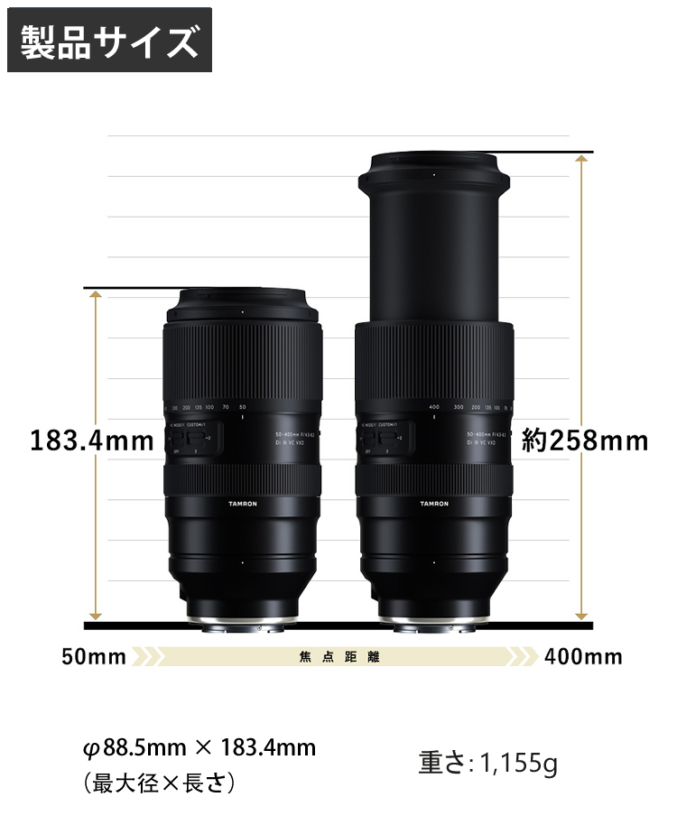 数量限定バック付き！】タムロン 50-400mm F4.5-6.3 Di III VC VXD ソニーEマウント用【A067】  :S3404-TAM-1050:ホームショッピング - 通販 - Yahoo!ショッピング