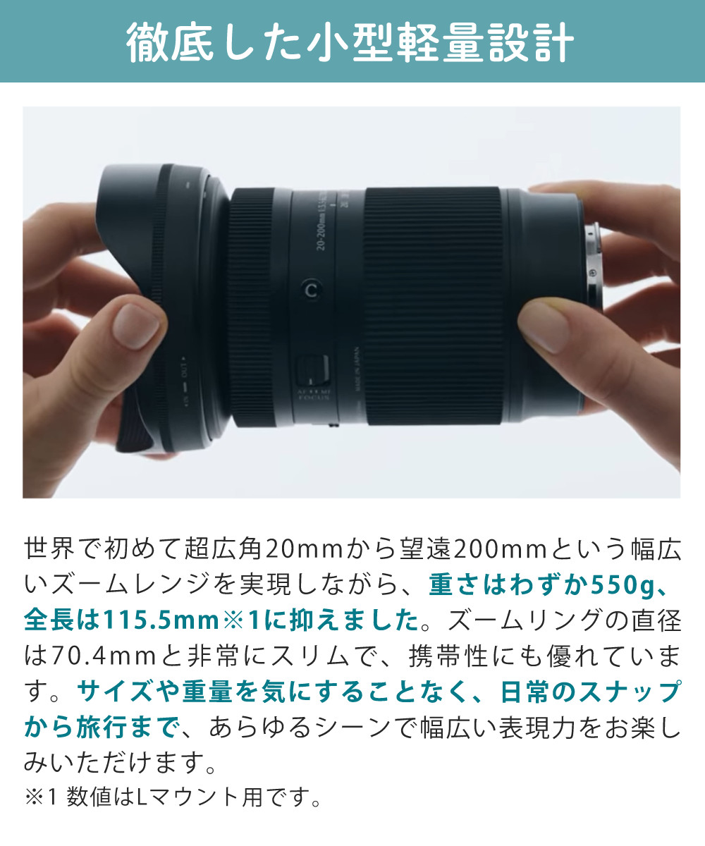 シグマ（SIGMA） レンズ保護フィルター付 20-200mm F3.5-6.3 DG（C