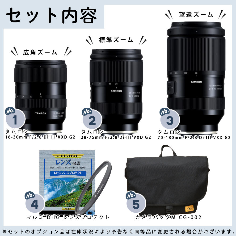 TAMRON（タムロン） 大三元レンズ ソニーEマウント用 レンズ3本