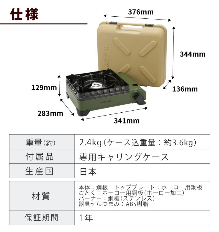 ☆日本の職人技☆ タフまる 鉄板焼きENJOYセット イワタニ カセットフー オリーブ カーキ CB-ODX-1-OL 鉄板焼きプレート CB-A-TPP  岩谷産業 ラッピング不可 みつはぴ fucoa.cl