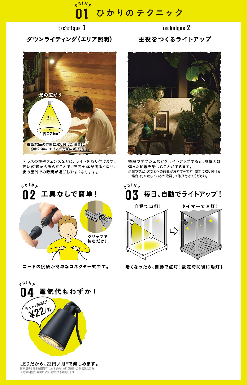 ほのあかり　セット タカショー LGL-LH05P ブラック ひかりノベーション 活動のひかり 基本