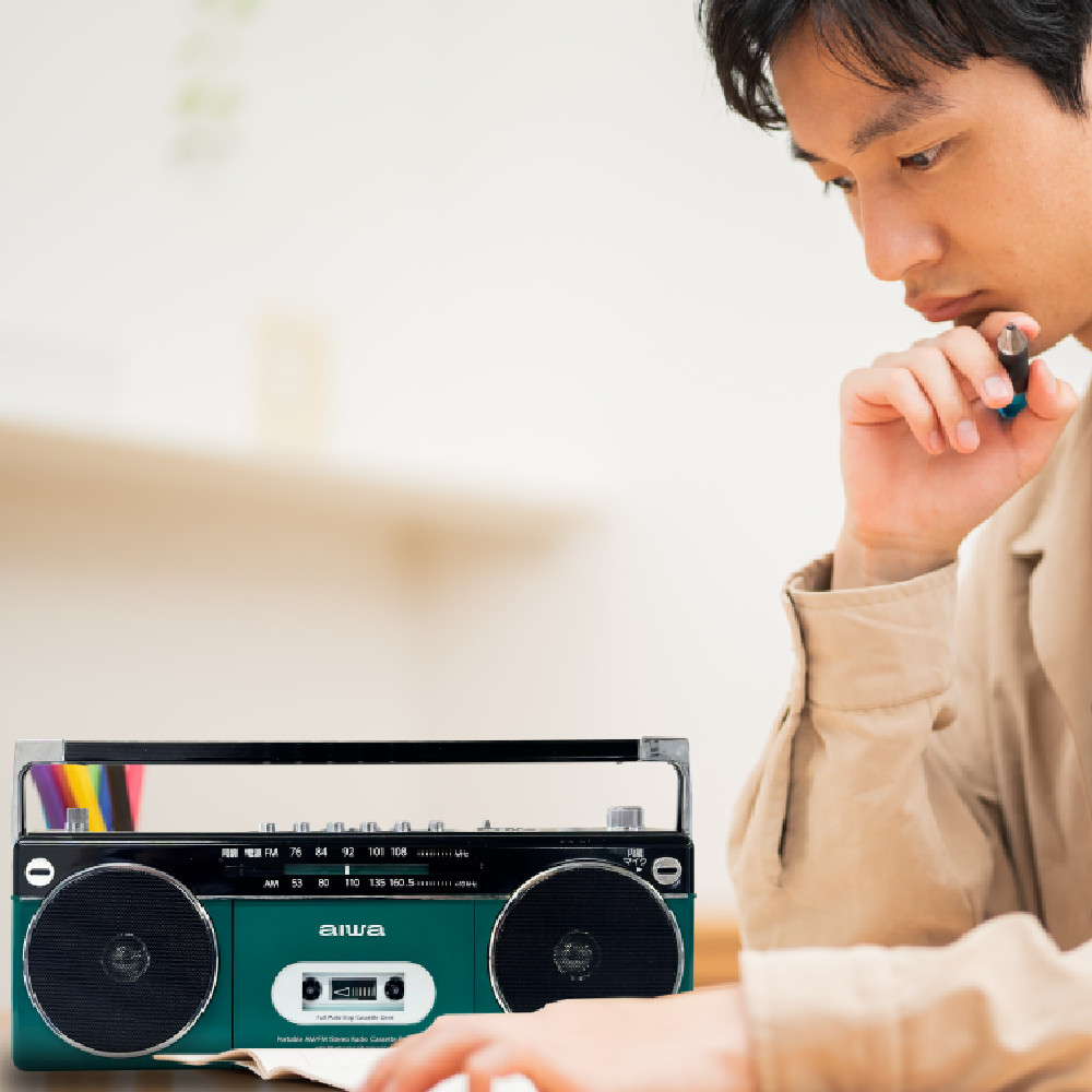 アイワ ラジカセ aiwa audio -G RCP2 GAA4-RCP0002(GN) オーム電機